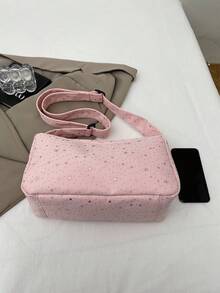 Star Pattern Handbag, Fashion Chic Versatile Commuter Shoulder Crossbody Bag For Women - Berwarna merah muda - View 3