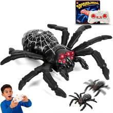 Wall Climbing Spider Remote Control Toy, RC Creepy Crawly Spider With LED Red Eyes, Climbs Walls & Ceilings, Fast Moving Prank Toy For Kids 3+, Indoor Halloween Christmas Birthday Gift (Purple) - Black - View 10