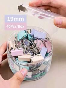 Mini Macaron Color Metal Binder Clips, Multicolor Metal Paper Clips, Multifunctional File Organizer Clips, School & Office Desk Stationery Supplies - Morandi Color - View 13