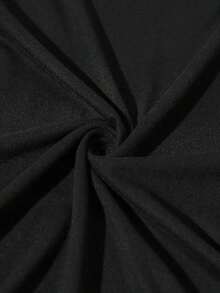 Camiseta de manga corta con patrón geométrico Y2K para mujer - Estilo vintage urbano, unisex, holgada, de algodón, con cuello redondo, 100% algodón - Negro - Ver 4