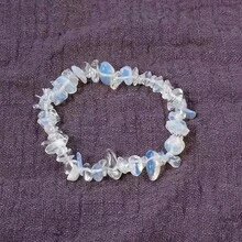 1pc Women's Asymmetrical Crystal Beaded Adjustable Bracelet, Vacation Style - White - View 2