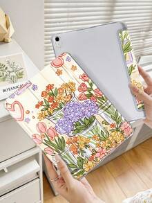 1 件装花卉插画彩绘平板电脑保护套，兼容 iPad Mini 4/Mini 5/Mini 6/Mini 7/Air/Air 2/9.7/10.2/10.5/Air 4/Air 5/10.9/Pro 11 英寸/第十代/Air 11 英寸 (M2)-2024/Pro 11 英寸 (M4)-2024/Air 11 英寸 (M3) 2025/(A16) 11 英寸第十一代 2025/Air 8 (M4) 2026 (11 英寸)，Galaxy Tab A8 10.5 英寸 2022。功能：内置笔槽、三折支架、TPU 软边保护、磁吸式睡眠/唤醒、精美/创意/趣味/个性化/可爱设计。 - 彩色 - 查看 3