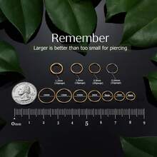 Bộ 6 khuyên mũi 16G 18G - Thép không gỉ 316L, khuyên tai dạng vòng xoắn, khuyên sụn tai, khuyên tai dạng vòng tròn -- 6mm, 7mm, 8mm, 9mm, 10mm, 12mm, khuyên tai dạng móc cài, trang sức xỏ khuyên phù hợp cho cả nam và nữ. - 6 cái - Xem 6