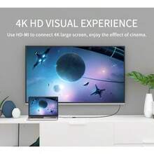 Estação de Acoplamento USB C 5-em-1 4-em-1: Tipo C para HDTV 4K, Carregamento PD 100W, USB 3.0 - Adaptador USB C Multifuncional Compatível com MateBook - Visão 5