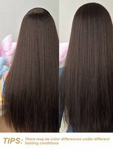 3 chiếc kẹp tóc và dây buộc tóc bằng sợi tổng hợp chịu nhiệt màu nâu, dài 22 inch, phù hợp cho phụ nữ dự tiệc và sử dụng hàng ngày. - màu nâu - Xem 6