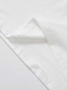 Damt-t-shirt med rund hals och tryck i kortärmad modell med europeisk och amerikansk avslappnad sportig stil. - Vitt - Visa 5