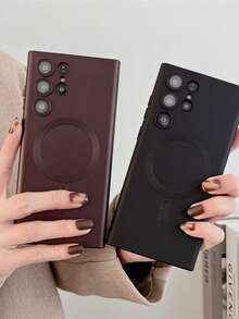 1 ốp lưng silicon mờ bao phủ toàn diện cho Galaxy S26, S24, S25, S22, S23 Ultra Plus, S20, S21 FE, Note 20 Ultra và 10 Plus, ốp lưng điện thoại từ tính cao cấp, được làm từ chất liệu TPU mềm mại giúp bảo vệ chống sốc và rơi vỡ. Mẫu mới - Màu tím - Xem 7