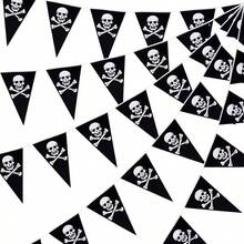 20pcs/10m Pirate Flag | Pirate Birthday Party Decoration Pirate Skull Flag Pirate Ship Triangle Flag Decoration | Pirate Party Celebration Decoration - Multicolor - View 9