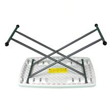 Mesa Plegable Ajustable Rectangular 76x50cm de Plástico Portátil Blanca - Negro - Ver 7