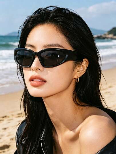 1pc Cyberpunk Futuristic Fashion Glasses, Women's European And American Y2K Cool Chic Street Style UV Protection Eyewear