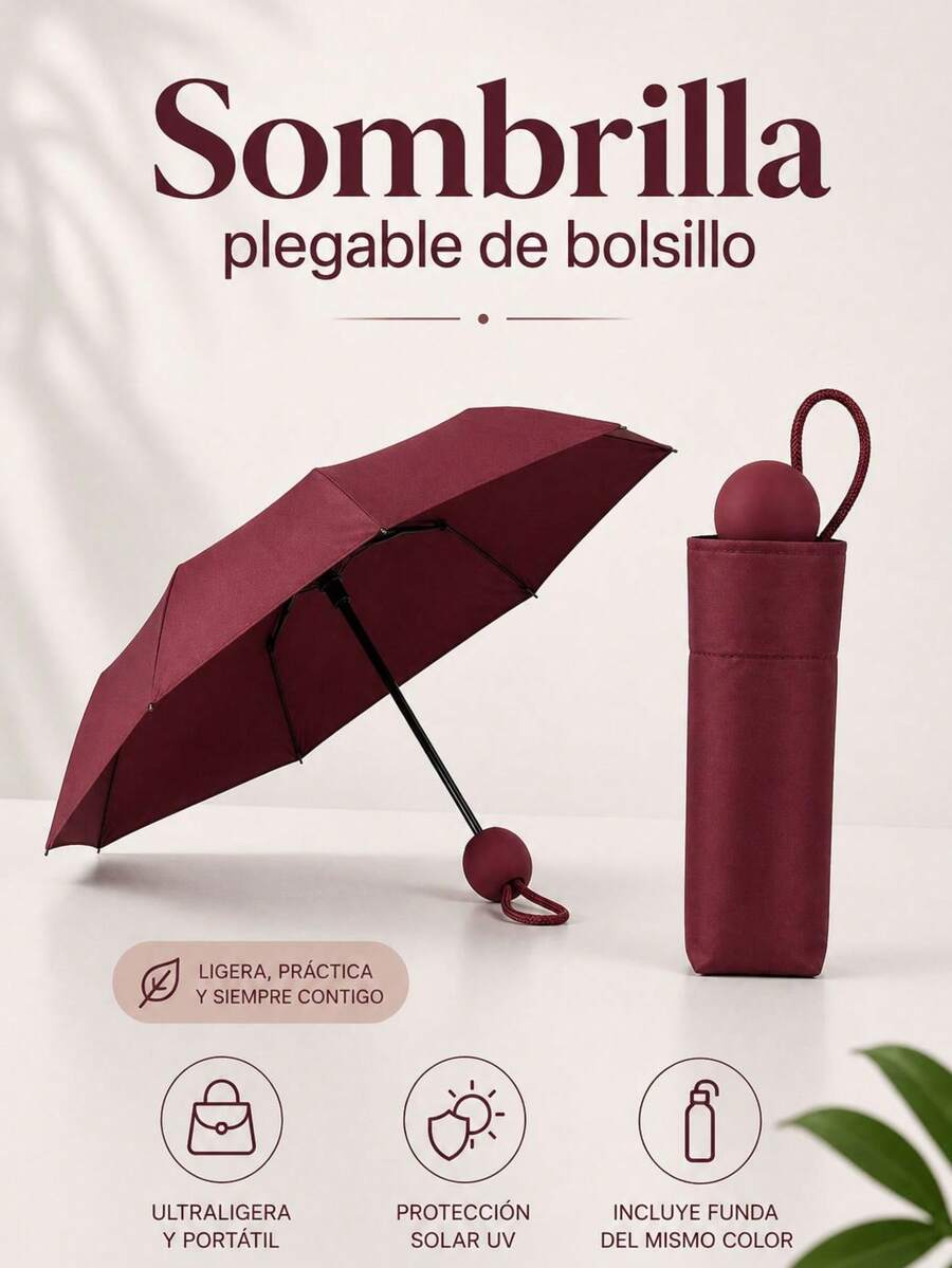 Business 19 pulgadas Mini cápsula paraguas bolsillo portátil paraguas plegable producción Uv paraguas de protección solar con estuche