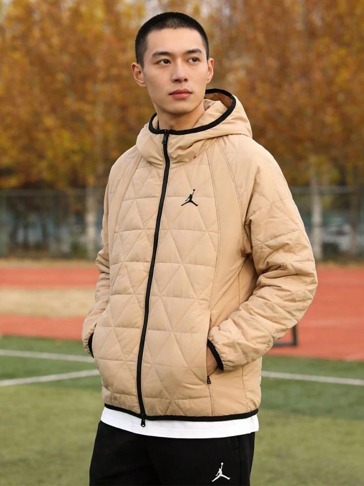 Nike Jordan Therma-FIT Sport 純色連帽拉鍊休閒外套外套 - 駝色 - 查看 1