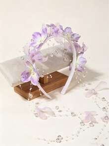 1 peça de véu vintage elegante roxo com borla para a cabeça, adequado para casamentos, festas, corridas, como acessório de cabelo, festivais e aniversários. - Roxo Malva - Ver 10