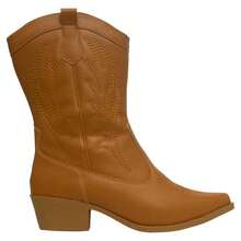 Women's Western Cowboy Boot Pointed Toe Mid-Calf 02.01 - 駝色 - 查看 10