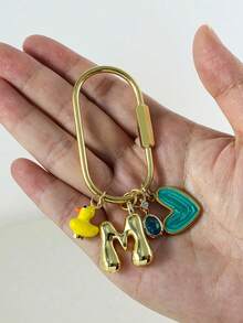 Custom Keychain, Personalized Bag Charm, Initial And Birthstone Keychain, Handbag Accessory, Bridesmaid Gift, Christmas Gift For Her - Multicolor - View 2