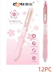 Bộ 12/8/4/1 bút bi gel hình hoa anh đào dễ thương, bút bi bấm màu pastel thẩm mỹ với tay cầm mềm mại, ngòi 0.5mm viết trơn tru, thích hợp cho việc viết nhật ký, ghi chú, đồ dùng học tập và văn phòng phẩm, bộ 4 món đồ dùng văn phòng phẩm Kawaii dành cho bé gái - Bút Dongmi Sakura - Xem 15