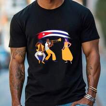 Local -61 Cuban Salsa Band TeeCuban Flag Brushstroke Cuban Pride Shirt Heritage TeeCuban CultureLatin - 黑色 - 查看 1