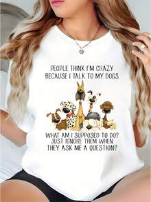 Camiseta corta Sve cuello redondo de las mujeres de verano, patrón Lapphund finlandés, suave y cómodo, informal y versátil, hine lavable, adecuado como regalo para hermanas, cómodo ajuste suelto - Blanco - Ver 2