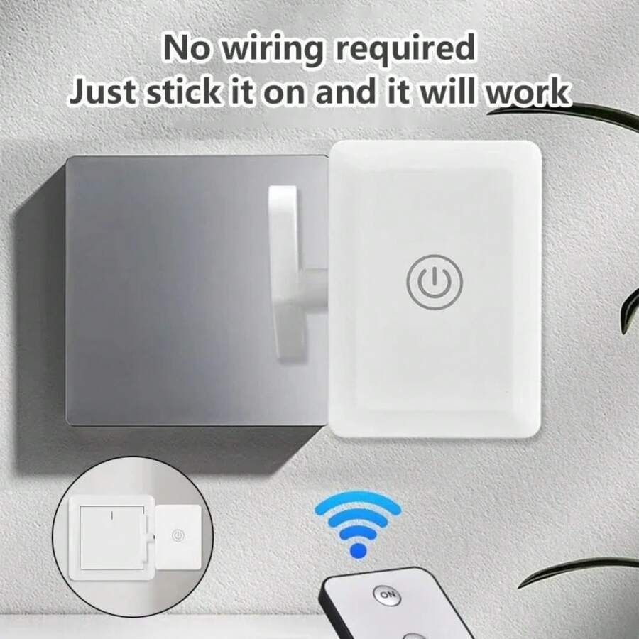 Control Remoto Inalámbrico Sin Cables para Encender/Apagar, Pulsador Automático, Interruptor de Luz con Control Remoto - B - Ver 1