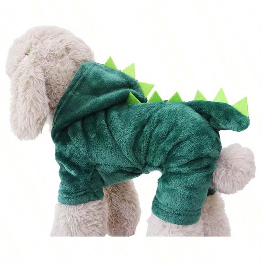 Dinosaur 4-Leg Flannel Warm Clothes For Small/Medium Dogs, Cats, Teddy, Pomeranian, Bichon Frise Pets - Multicolor - View 1