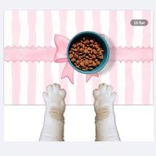 Pet Placemats A Flat Country-Style Pet Feeding Mat With A Pink Bow And Stripes, With Multiple Colors To Choose FromColor. This Dog Dining Mat Dries Quickly And Is Easy To Clean, Making It A Versatile Pet Accessory Suitable For All Seasons - Multicolor - View 8