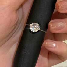 GLIMMER GI 1 chiếc nhẫn bạc S925 Sterling Silver ít gây dị ứng, đính đá Cubic Zirconia tổng hợp, thiết kế tối giản, thời trang, sang trọng, cá tính, thích hợp để đeo hàng ngày/làm quà tặng trong kỳ nghỉ/Ngày Valentine/Sinh nhật/Ngày của Mẹ, ít gây dị ứng. - Trong sáng - Xem 6