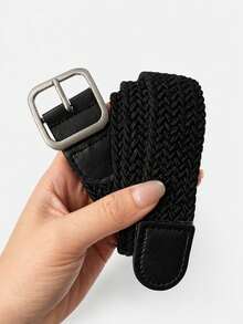 Thắt lưng chun 3cm, thắt lưng vải bố, thắt lưng khóa ghim kiểu dáng thường ngày dành cho cả nam và nữ. - Khóa vuông - Xem 3