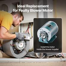 1/2HP Furnace Blower Motor 1720RPM, 115V 7.1A Belt Drive Blower Motor Single Phase - 0.5" Shaft Diameter, 1.6" Shaft Length, CW/CCW Rotation - 1/2 HP - View 6