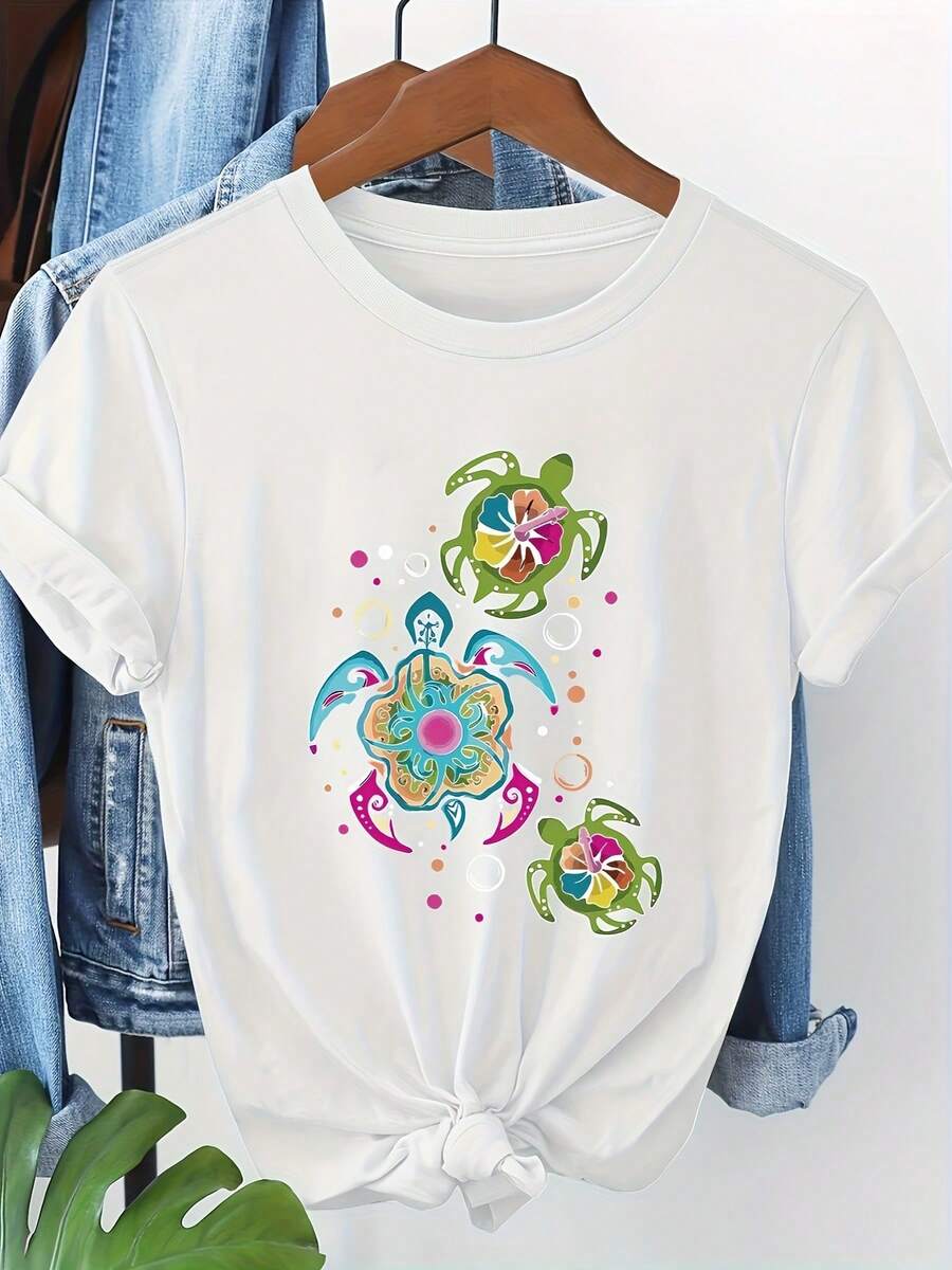 Ropa de mujer de primavera/verano con estampado de tortuga