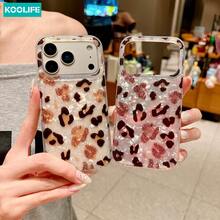 Koolife 1pc Pink Glitter Leopard Print Phone Case, PC+TPU Shockproof Cover, Iridescent Shell Texture, Anti-Scratch Protective Case, Compatible With Apple17/17pro/17promax/16/15/14/13 - Pink Leopard Print - View 8