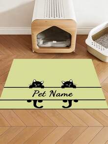 Personalized Custom Absorbent Dog Food Mat, Dog Feeding Mat, Cat Pattern, Personalized Dog Food Mat With Pet Name, Personalized Dog Mat, Can Be Customized According To Your Dog's Name, Perfect For Protecting Floors And Keeping Feeding Area Clean - Multicolor - View 10