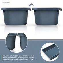 Organizador de Cajones Multiusos 8 Piezas Bandejas de Cajones de Plástico 3 Tamaños Resistente y Duradero Contenedores de Almacenamiento para Cosméticos Utensilios de Oficina - Azul - Ver 5