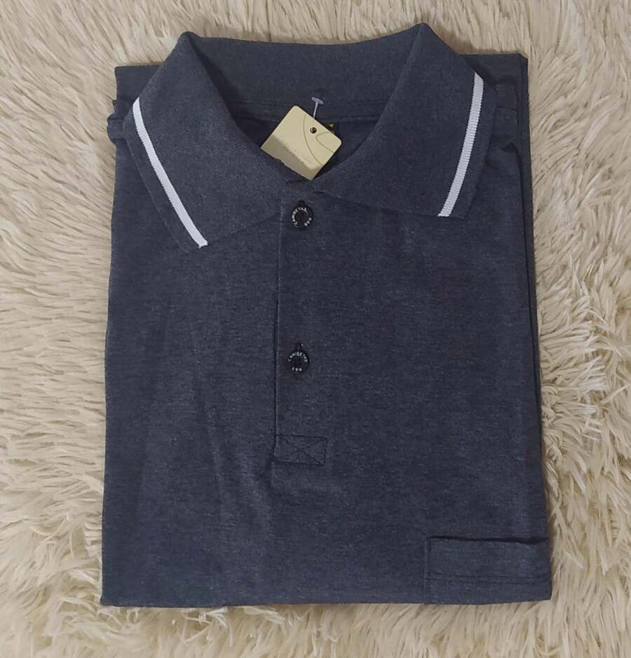 Men's Plus Size Pocket Polo Shirt - 石墨 - 查看 1