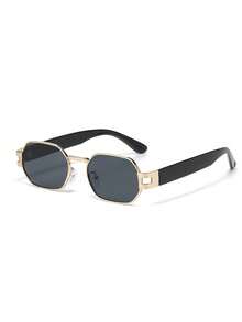 1 pieza Gafas de moda con marco de metal poligonal pequeño, gafas de mujer de estilo callejero de alta gama - Multicolor - Ver 4