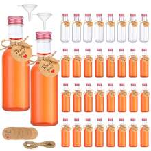 Bộ 36 chai rượu vang nhựa mini, gồm 3 chai rỗng, nhiều màu sắc và kích cỡ, kèm nắp vặn màu vàng, bạc và đen, chống rò rỉ và dễ mang theo, thích hợp cho đám cưới, tiệc tùng, sinh nhật và các hoạt động ngoài trời. - Trong sáng - Xem 13
