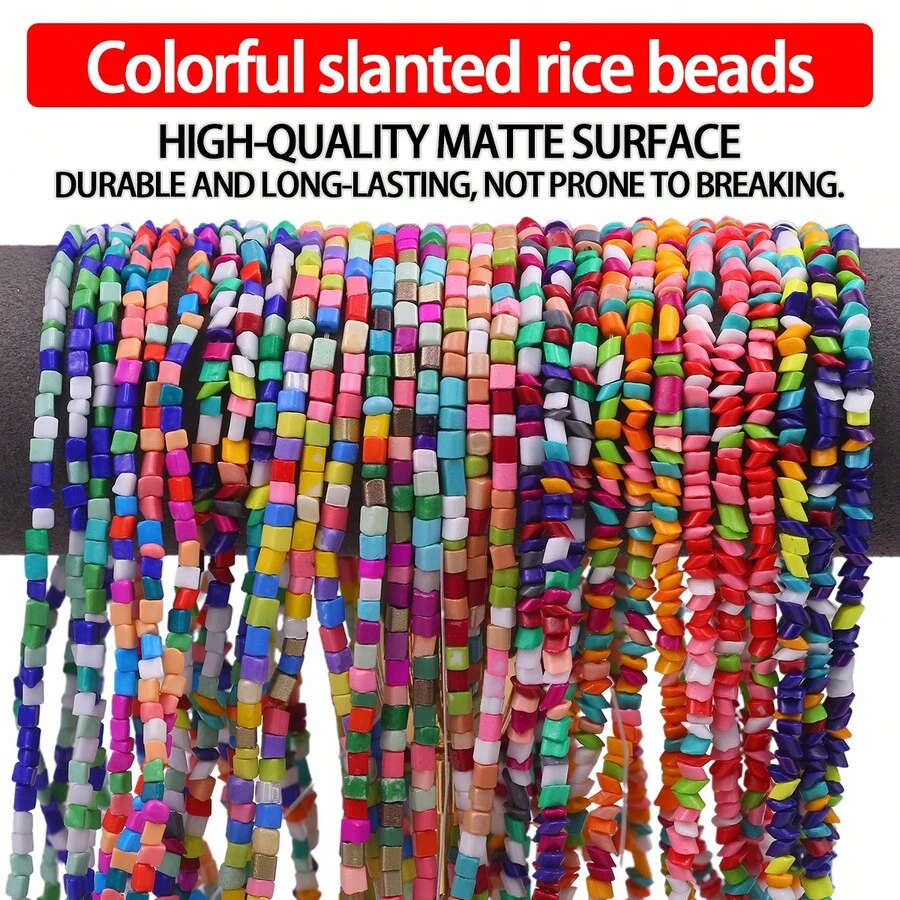 1 hebra de cuentas de semilla facetadas de colores mixtos con agujeros, cuentas espaciadoras para hacer joyas, accesorios DIY, pulseras, collares