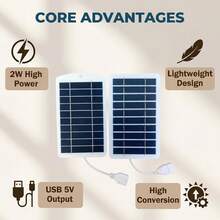 2pcs 2W Solar Panels, Suitable For Outdoor Hiking And Camping - View 7