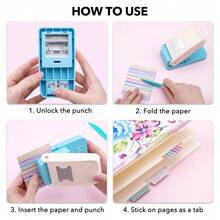 Tab Punch DIY Index Label Puncher, Divider Puncher, Craft Paper Puncher For Scrapbooking, Journaling, Bible Tabs, Book Tabs, Notebooks, Planner Inserts And Other Projects - Multicolor - View 3