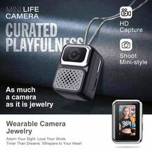 Mini CCD Thumb Camera Necklace - 1080P HD Wearable Cam For Travel & Students - Retro Digital Pendant For Vlogs, Parties &  Daily Life - View 4