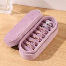 Caja de almacenamiento de anillos rectangular, caja de almacenamiento de terciopelo portátil para exhibir y almacenar joyas, aretes, caja de joyas, regalo de boda y cumpleaños - Multicolor - Ver 12