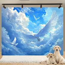 High Quality Photography Background - Pigeons In The Sky, Themed Party Wallpaper, Fun Photo Booth Prop, Foot Decor - 12 - View 3