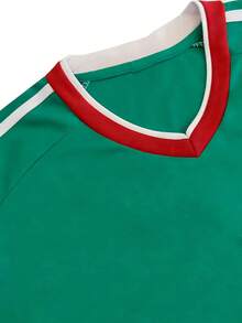 Camiseta de Diseño Gráfico Colorido para la Temporada de Fútbol 2026, Camiseta con Cuello en V 'Feel The Drip', Camiseta de Verano para Fanáticos del Fútbol, para Hombres y Regalos - Verde - Ver 5