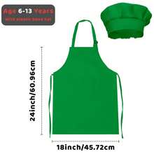Children's Apron And Chef Hat Set (1pc), Unisex Kids Apron With 2 Pockets, Adjustable, Children's Painting Apron, Suitable For Cooking, Classroom, Baking, Painting, Crafts, BBQ Activities, DIY, Party, 6-13 Years Old - Multicolor - View 18