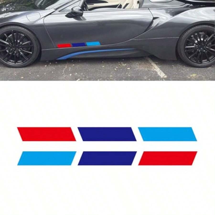 Universal Fit Red Blue Racing Stres Decal 19.7''x2'' Auto Decal Kit  Car Door Side Fender Ood Bumper Exter Inter L Sticker  Se SUV Truck 2pcs - 3 Màu - Xem 1