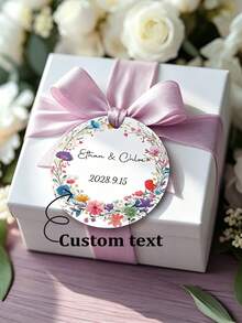 Stom Gift Tags, Personalized Wedding Labels, Customizable Wedding Guest Party Favor Gift Tags, Party Favors / Bride's Gift Event Decorations, Custom Hang Tags, Gift Tags, Decorative Gift Tags, Lace Tags - Round Tag - View 1
