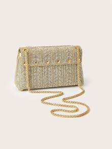Shiny,Glitter Bling Glamorous,Elegant,Exquisite,Quiet Luxury Evening Bag For Party,Wedding, Prom, Dinner/Banquet, Matching With Wedding Dresses,Formal Dresses, Prom Dresses, Birthday Dresses - Gold - View 5