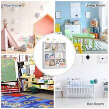 3-Tier Storage Cabinet With Open Shelves , 5 Open Shelves, 2 Tilted Bins, Perfect For Nursery, - White - View 8