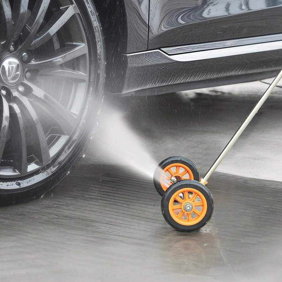 16" Pressure Washer Undercarriage Cleaner, Stainless Steel Surface Cleaner For Pressure Washer, 4000 Max PSI, Angle Adjustment Gear, 4 Spray Nozzles, 2 Extended Wands For Driveway, Patio, Deck - Long pole version 16 inch - 查看 1