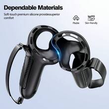 Ốp bảo vệ bằng silicon cho tay cầm VR Quest 3 - Bền chắc, chống trầy xước, có khe thay pin và dây đeo ngón tay, món quà lý tưởng cho game thủ (Không bao gồm tay cầm và pin) - Xem 3