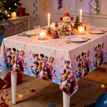 Hasbro 1Pc Girl Group Theme Party Tablecloth, Birthday Party Decoration, Disposable PE Tablecloth, Suitable For K-Pop Fans Party Decoration Tablecloth Tablecloth Only[Random Style] - Multicolor - View 5